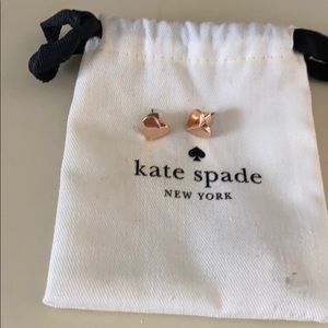 Rose gold heart Kate spade earrings